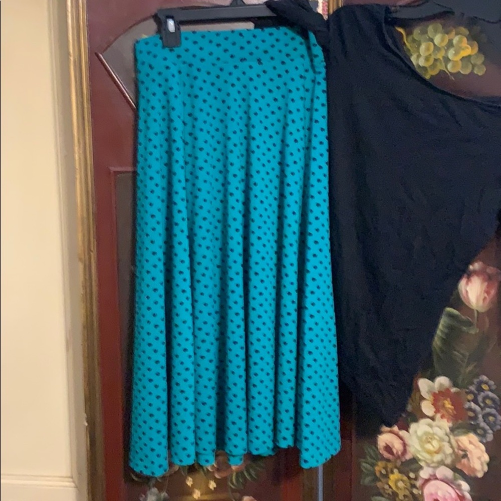Aqua marine green polka dot skirt